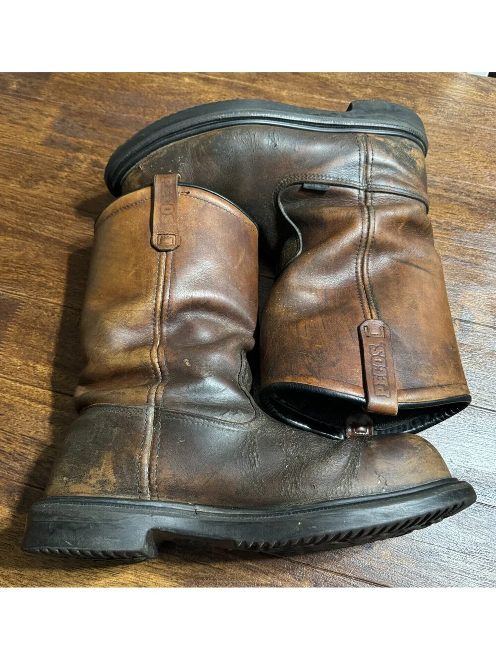 Red Wing Mens Pecos 4445 Steel Toe Boots 12 E2 Vintage USA Made 2008 Distressed